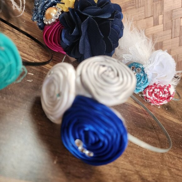 Lot of 14 Boutique Handmade Headbands Clips Barrettes Necklace Dress Up Props - Picture 14 of 16